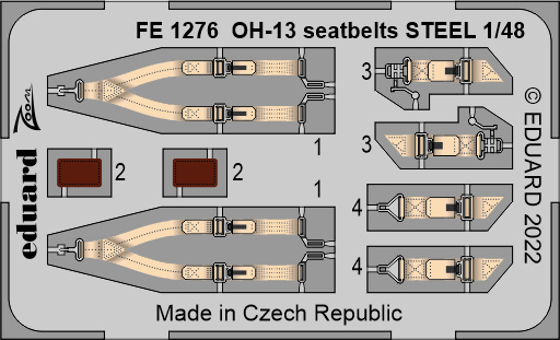 1/48 OH-13 seatbelts STEEL (ITALERI)