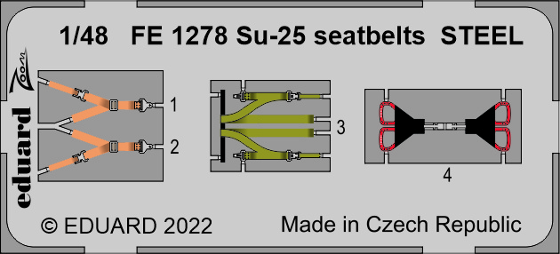 1/48 Su-25 seatbelts STEEL (ZVEZDA)