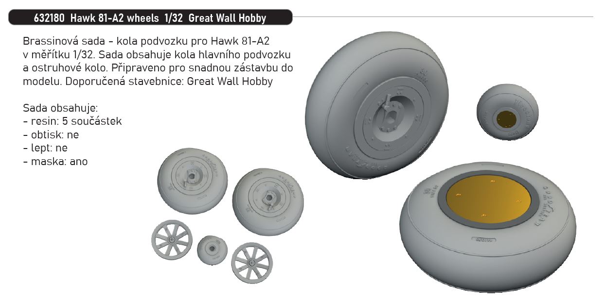 Fotografie 1/32 Hawk 81-A2 wheels (GREAT WALL HOBBY)
