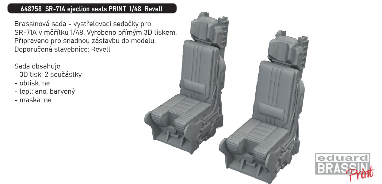 Fotografie 1/48 SR-71A ejection seats PRINT (REVELL)