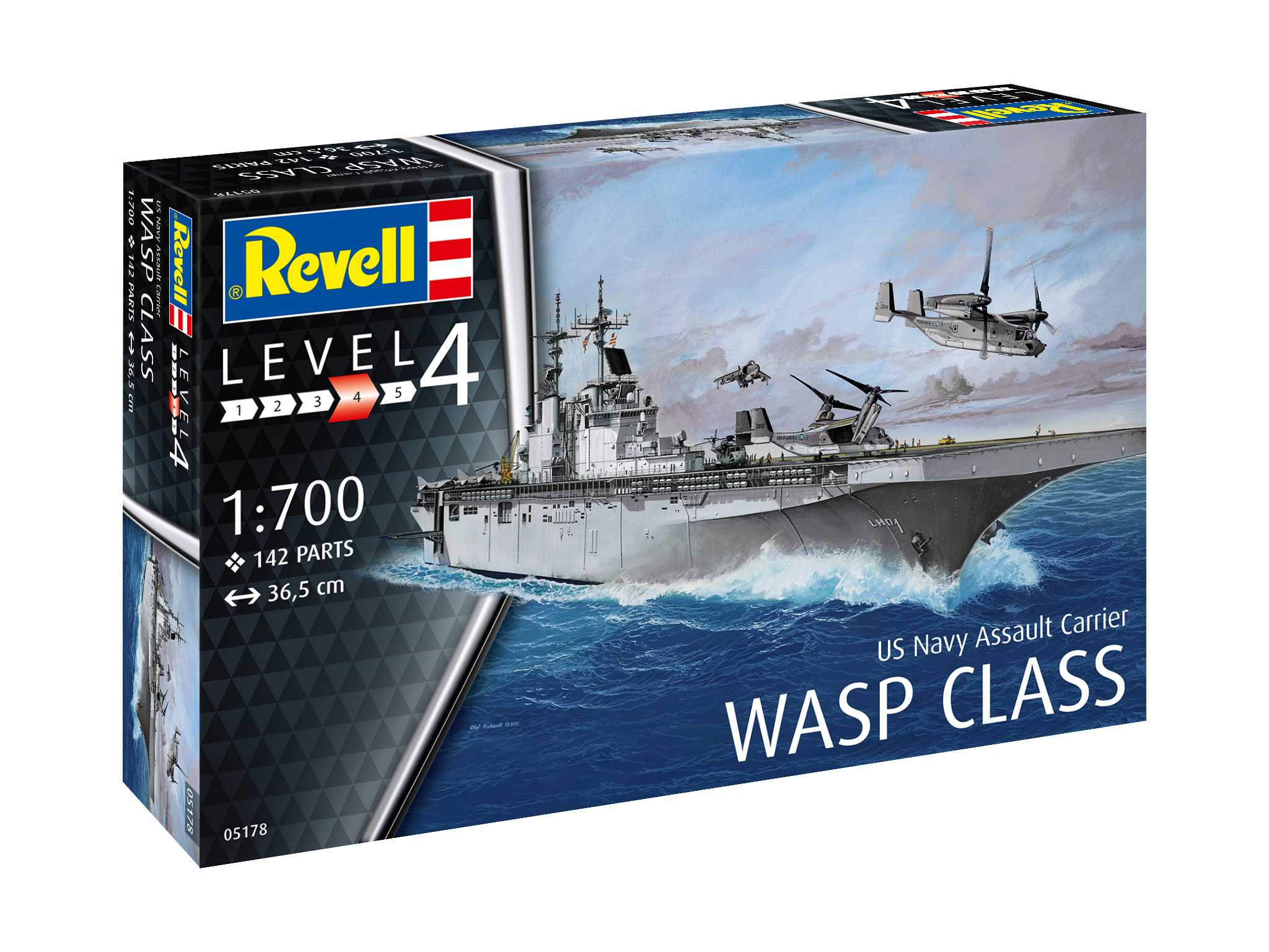 Fotografie Plastic ModelKit loď 05178 - Assault Carrier USS WASP CLASS (1:700)