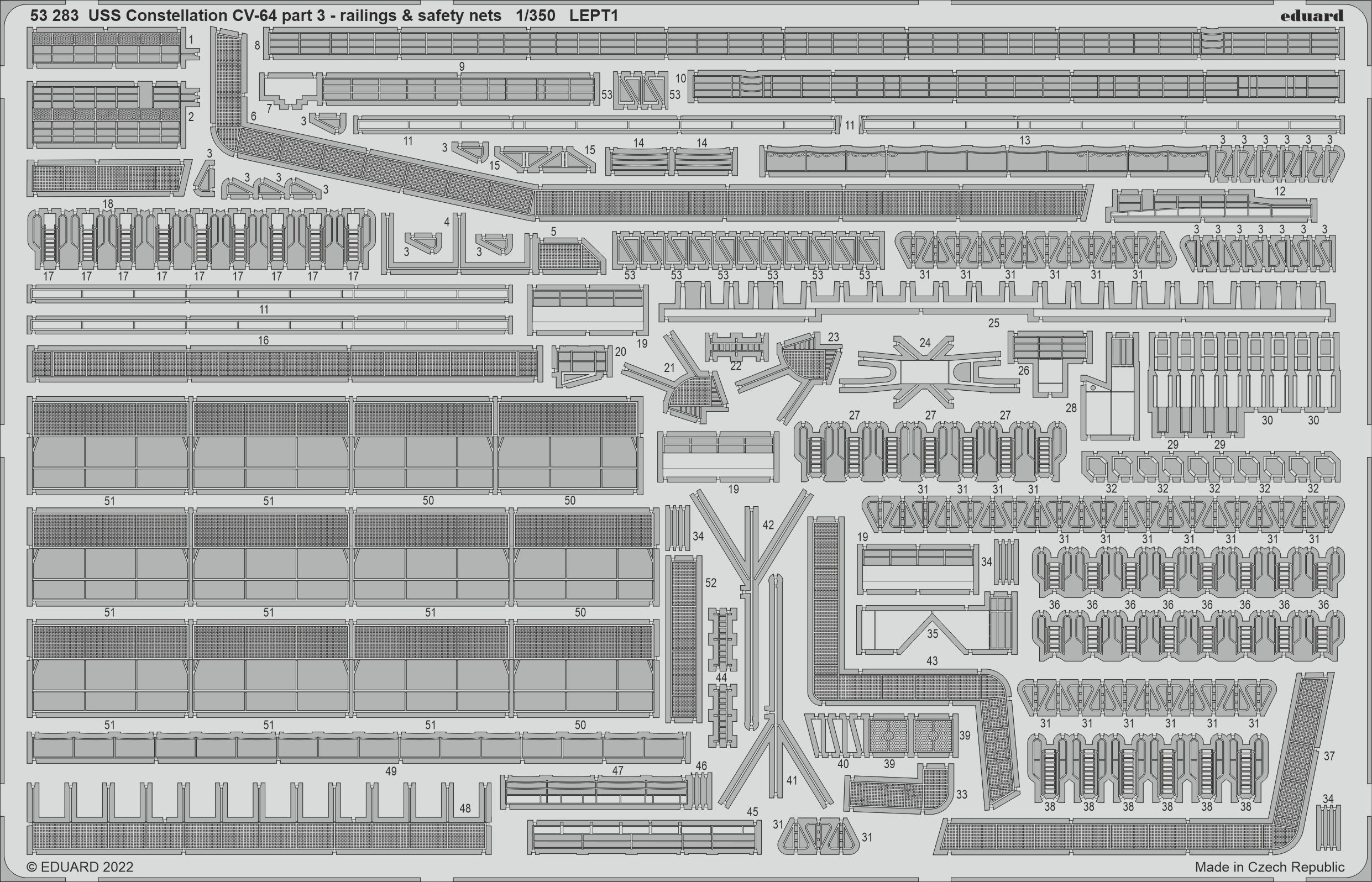 1/350 USS Constellation CV-64 part 3 - railings & safety nets (TRUMPETER)