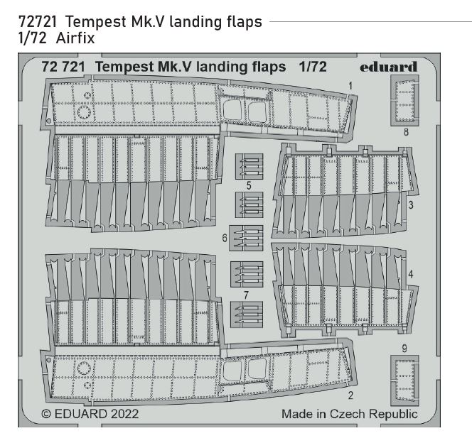 Fotografie 1/72 Tempest Mk.V landing flaps (AIRFIX)