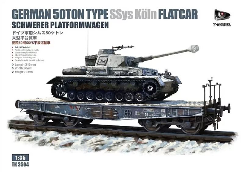 1/35 German 50T Type SSys Schwerer Plattformwagen (Tank není součástí stavebnice)