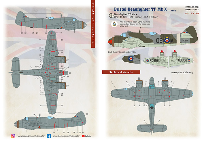 1/48 Beaufighter Mk.X Part 2 (w/ 3D Instrum.panel)