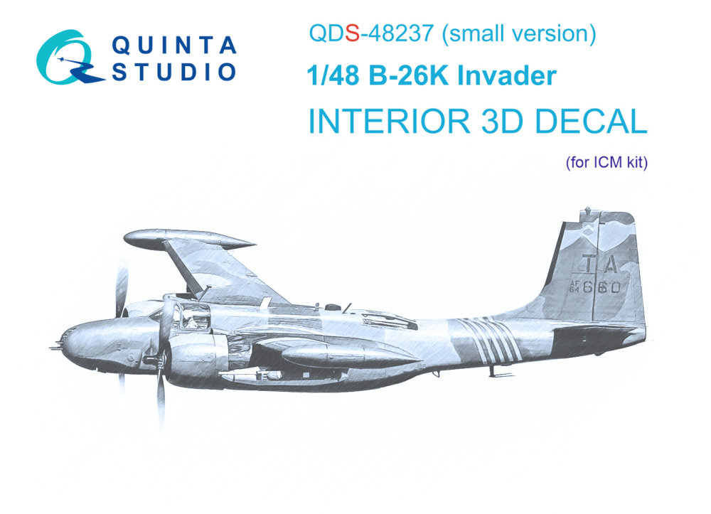 1/48 B-26K 3D-Print&col. Interior - SMALL (ICM)