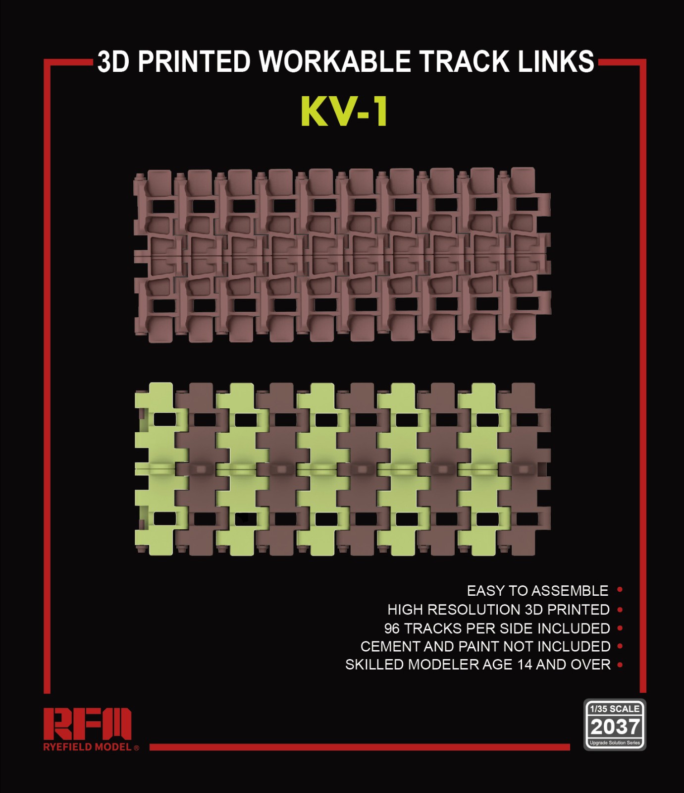 1/35 3D printed Workable track links for KV-1