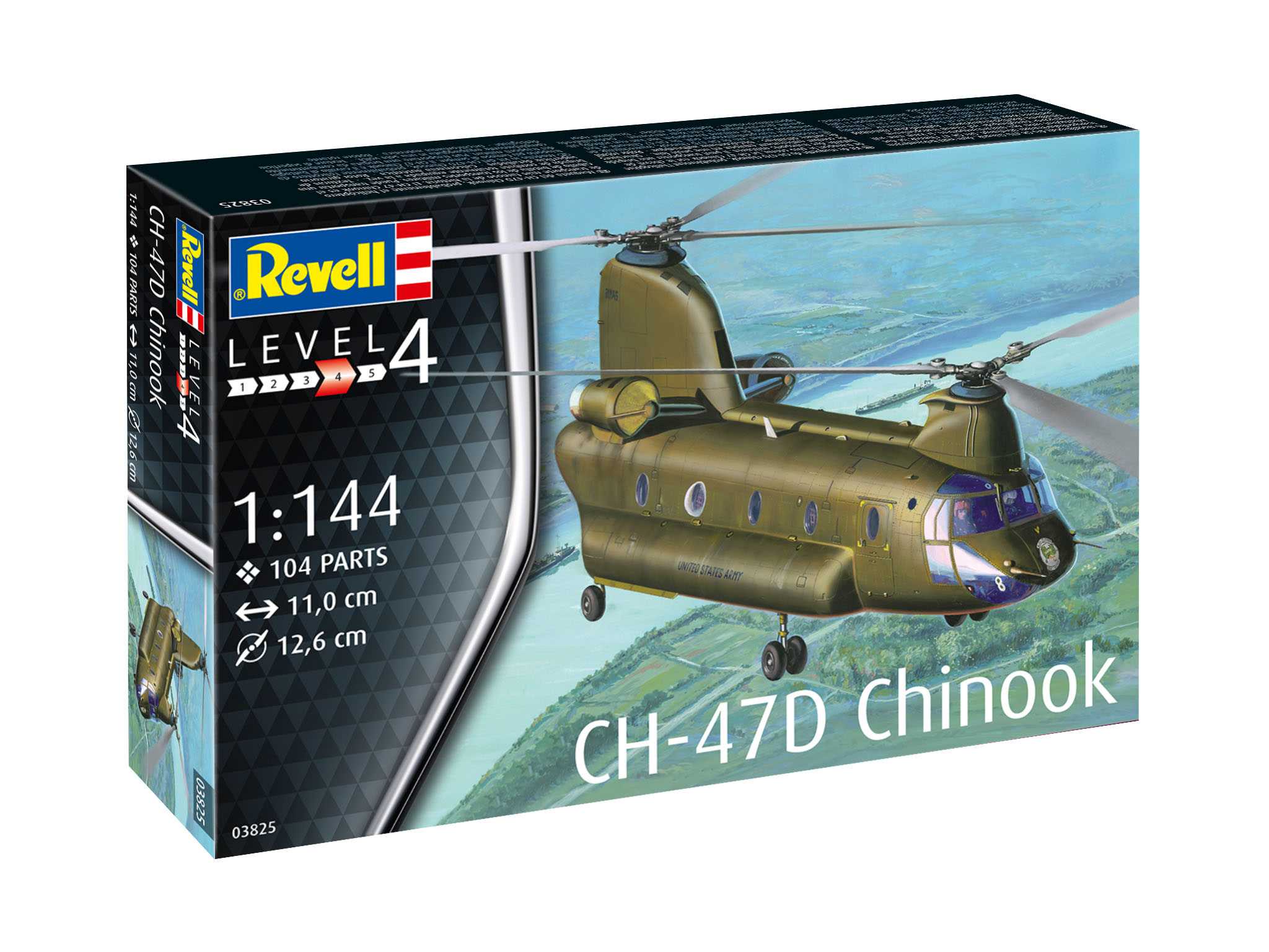 Fotografie Plastic ModelKit vrtulník 03825 - CH-47D Chinook (1:144)