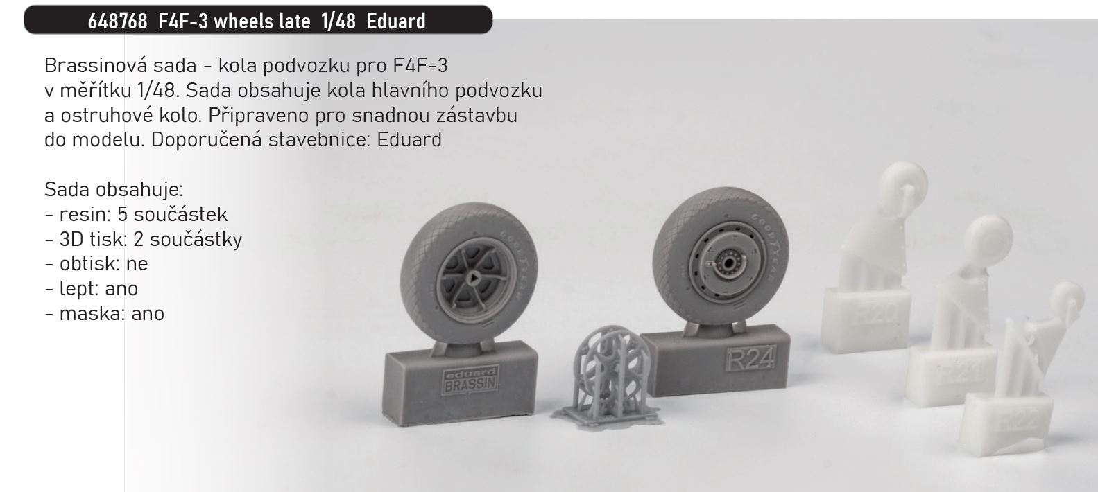 1/48 F4F-3 wheels late (EDUARD)