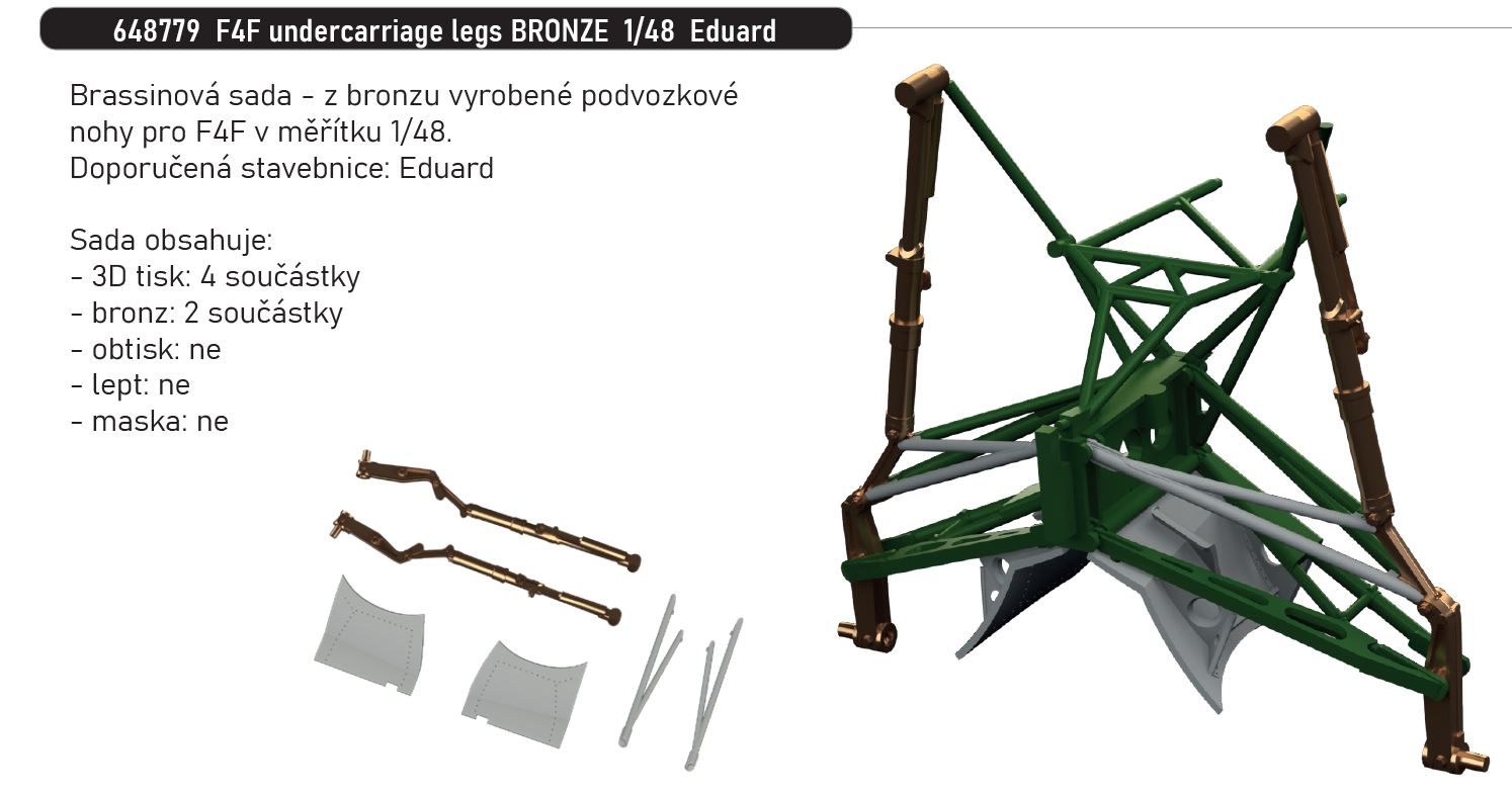 1/48 F4F undercarriage legs BRONZE (EDUARD)