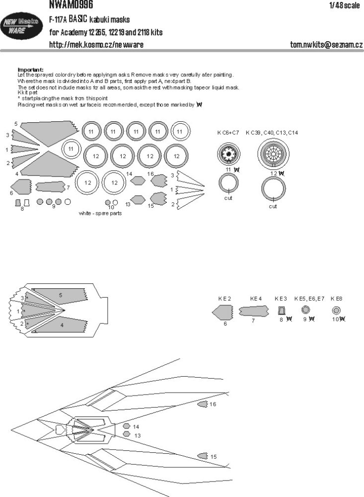 1/48 Mask F-117A BASIC (ACAD)