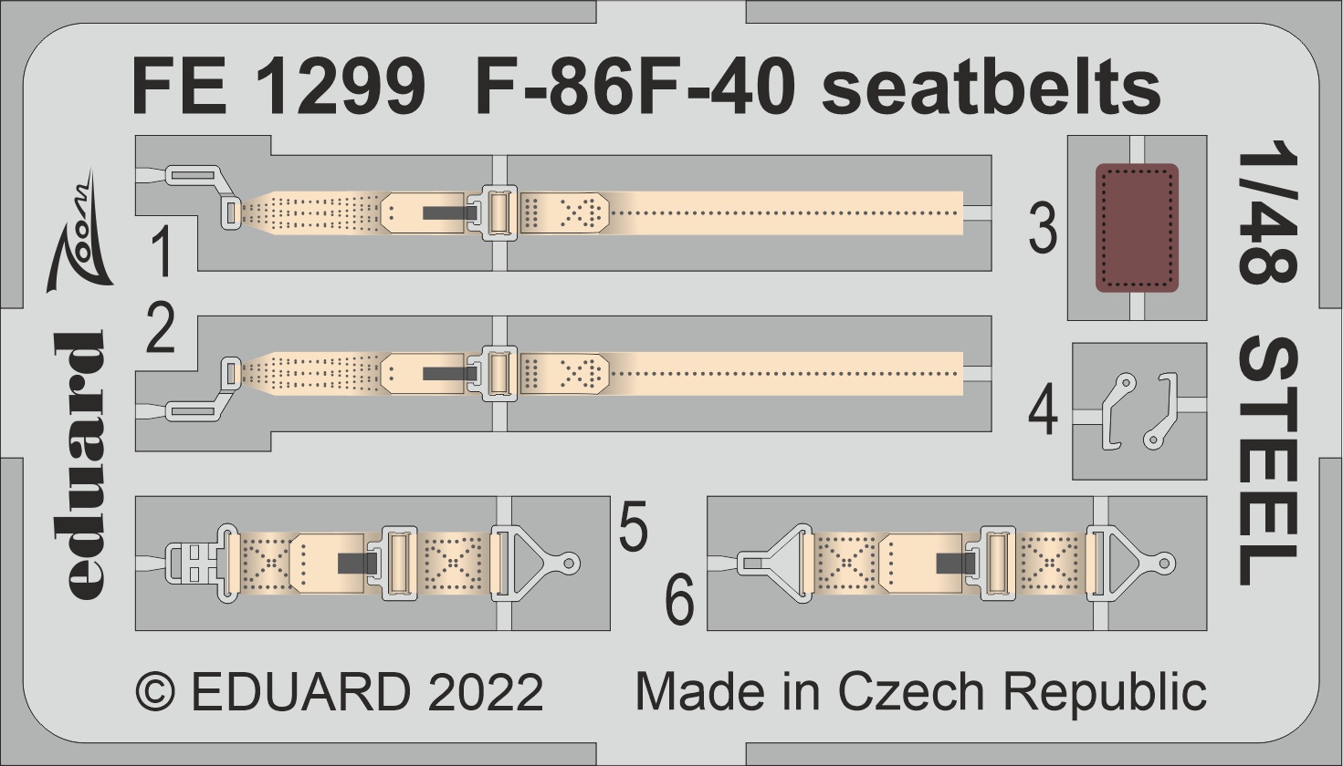 1/48 F-86F-40 seatbelts STEEL (AIRFIX)