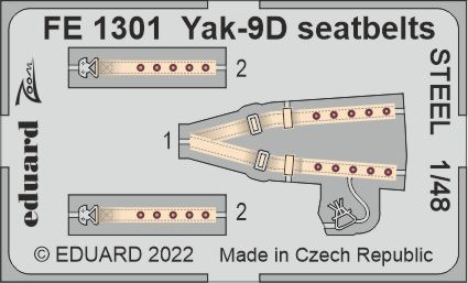 1/48 Yak-9D seatbelts STEEL (ZVEZDA)