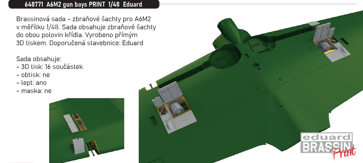 1/48 A6M2 gun bays PRINT (EDUARD)