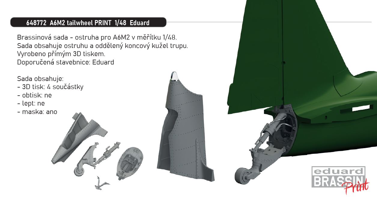 1/48 A6M2 tailwheel PRINT (EDUARD)