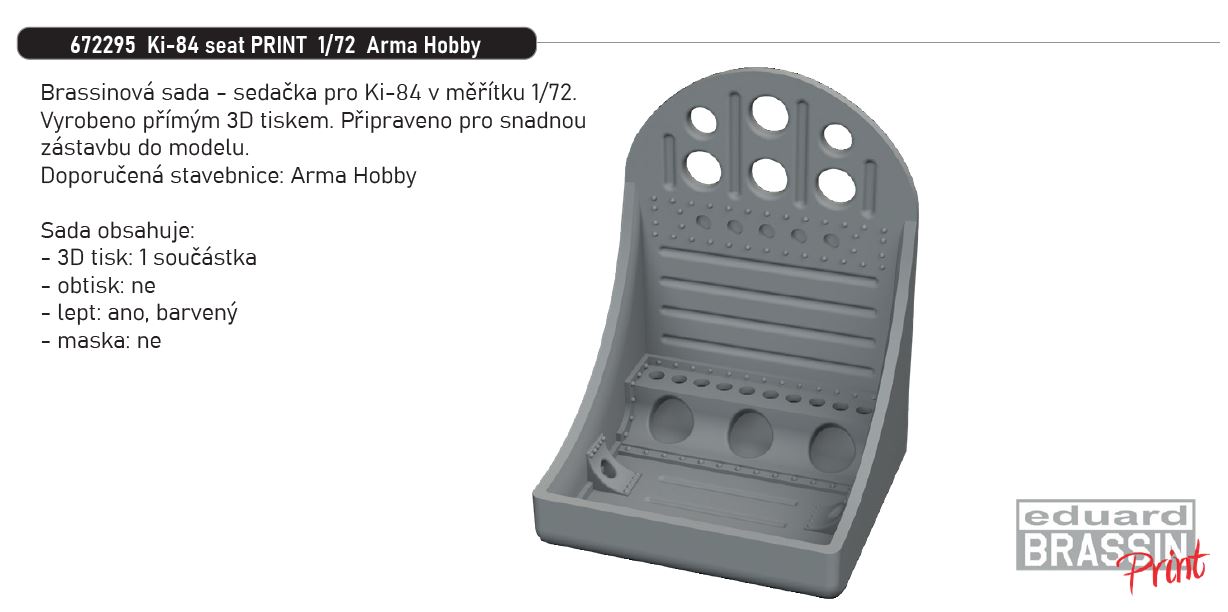 1/72 Ki-84 seat PRINT (ARMA HOBBY)