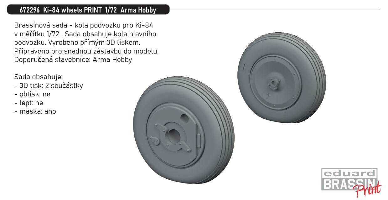 1/72 Ki-84 wheels PRINT (ARMA HOBBY)