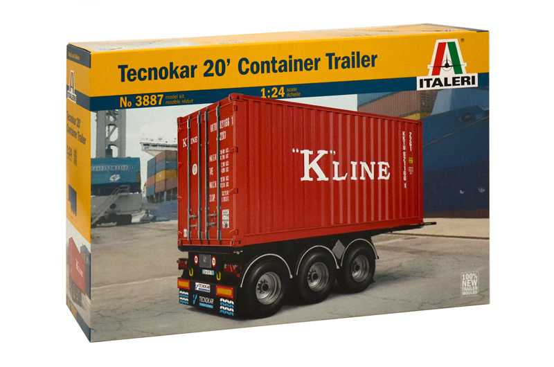 Fotografie Model Kit návěs 3887 - TECNOKAR 20' CONTAINER TRAILER (1:24)