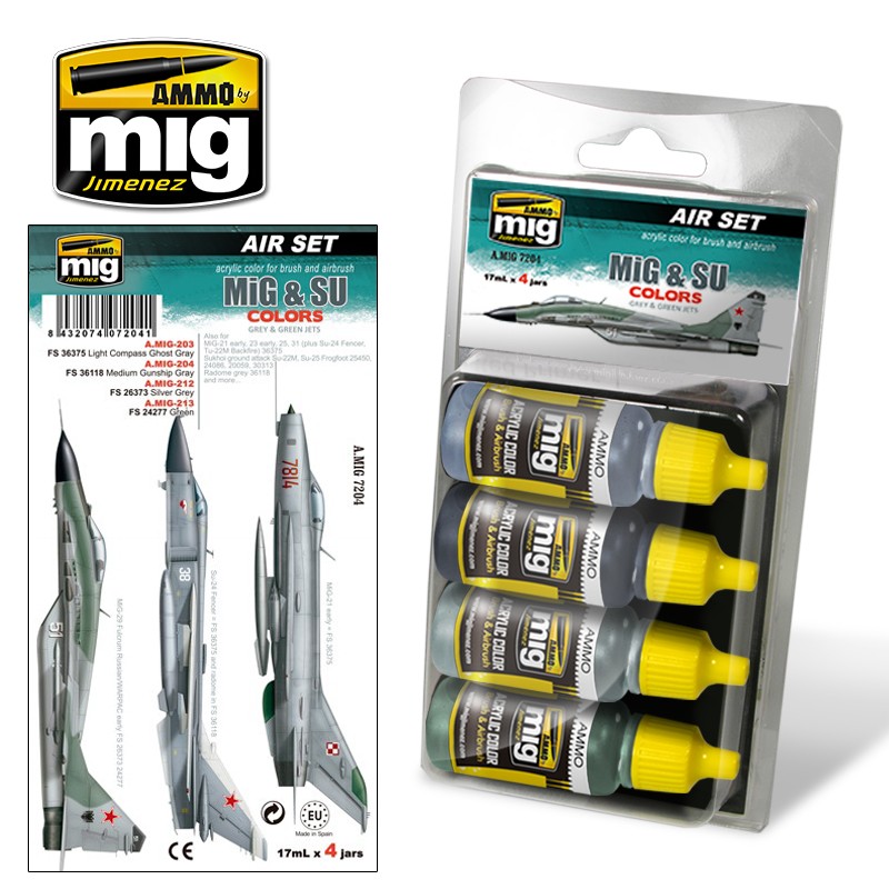 MiG & SU COLORS Grey & Green Fighters