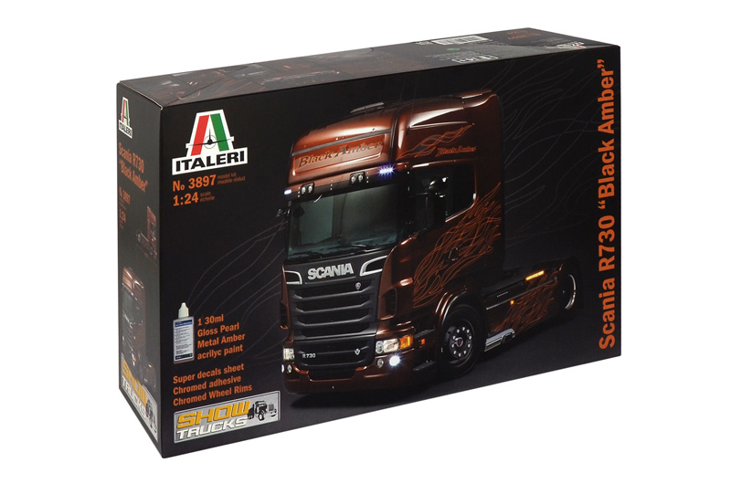 Model Kit truck 3897 - SCANIA R BLACK AMBER (1:24)