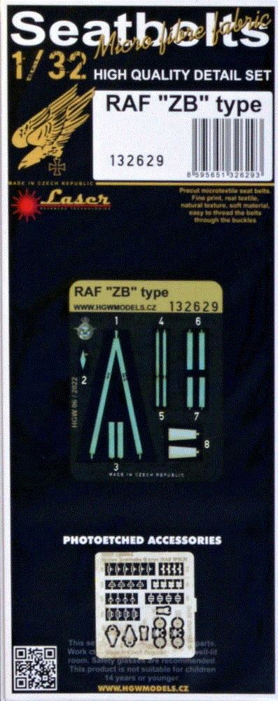 1/32 Seatbelts RAF 'ZB' type (laser)