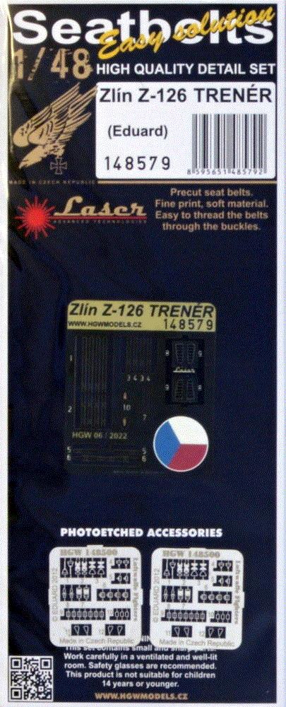 1/48 Seatbelts Zlin Z-126 Trener (laser)