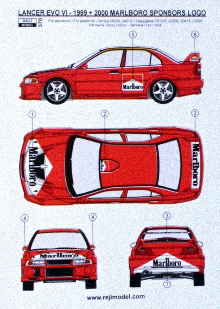 1/24 Lancer EVO VI 19999+2000 Marlboro Logo