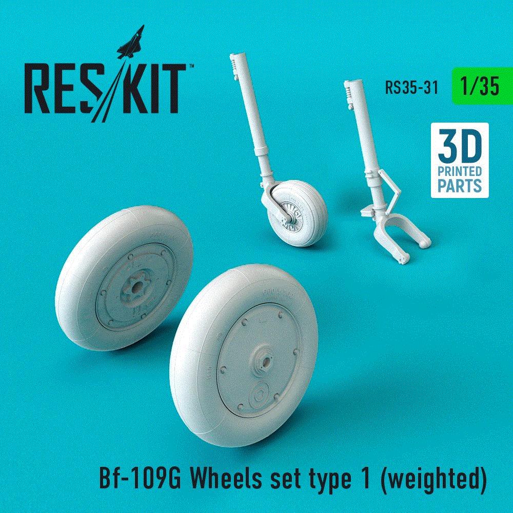 1/35 Bf-109G Wheels set type 1 (weighted)