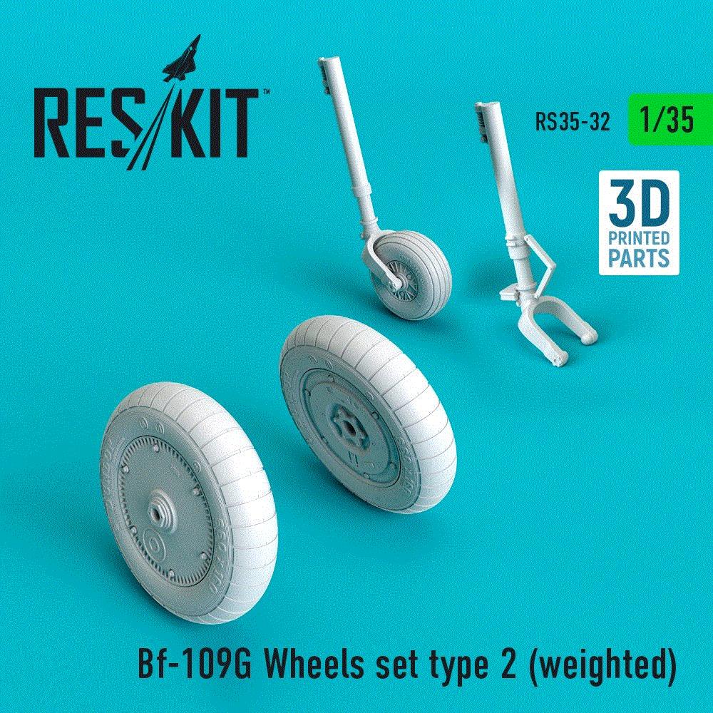 1/35 Bf-109G Wheels set type 2 (weighted)
