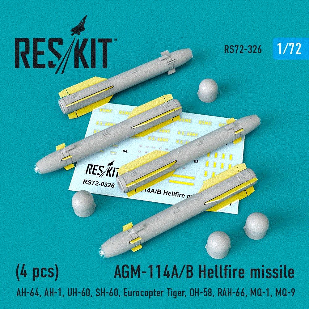 1/72 AGM-114A/B Hellfire missile (4 pcs.)