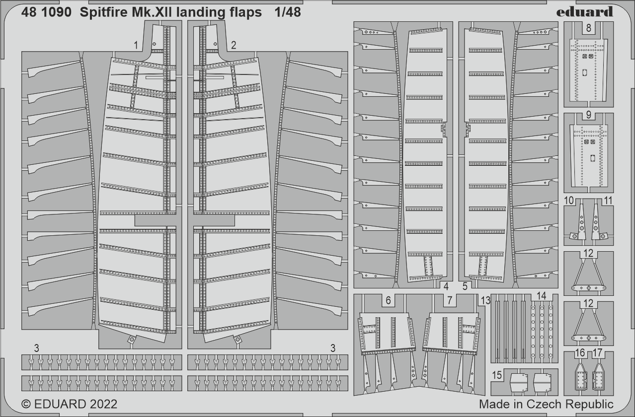 1/48 Spitfire Mk.XII landing flaps (AIRFIX)