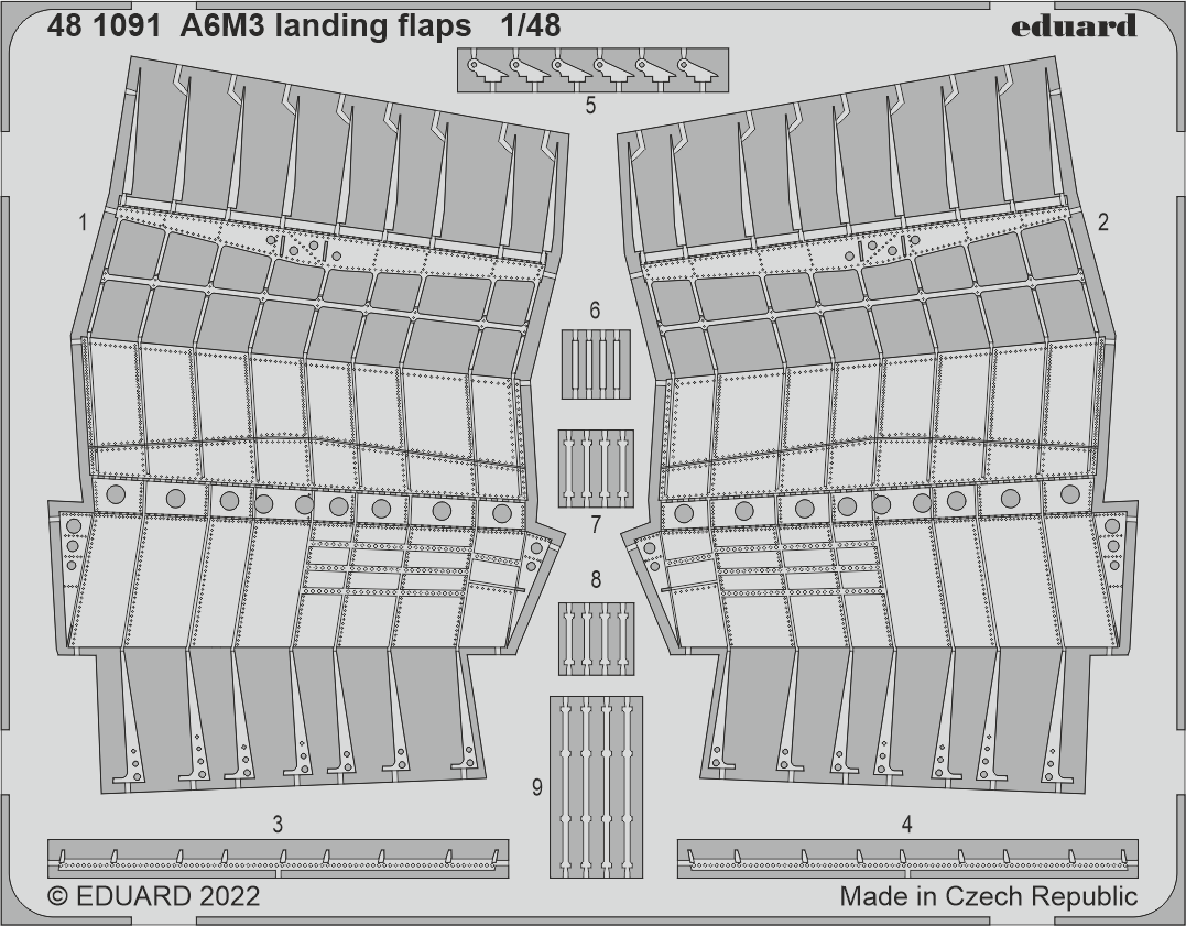 1/48 A6M3 Zero landing flaps (EDUARD)