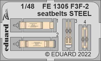 Fotografie 1/48 F3F-2 seatbelts STEEL (ACADEMY)
