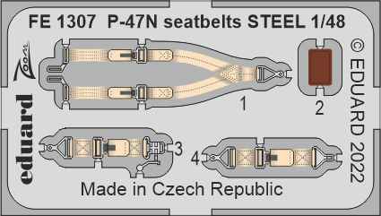 1/48 P-47N seatbelts STEEL (ACADEMY)