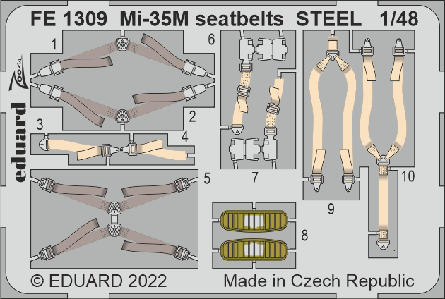 1/48 Mi-35M seatbelts STEEL (ZVEZDA)