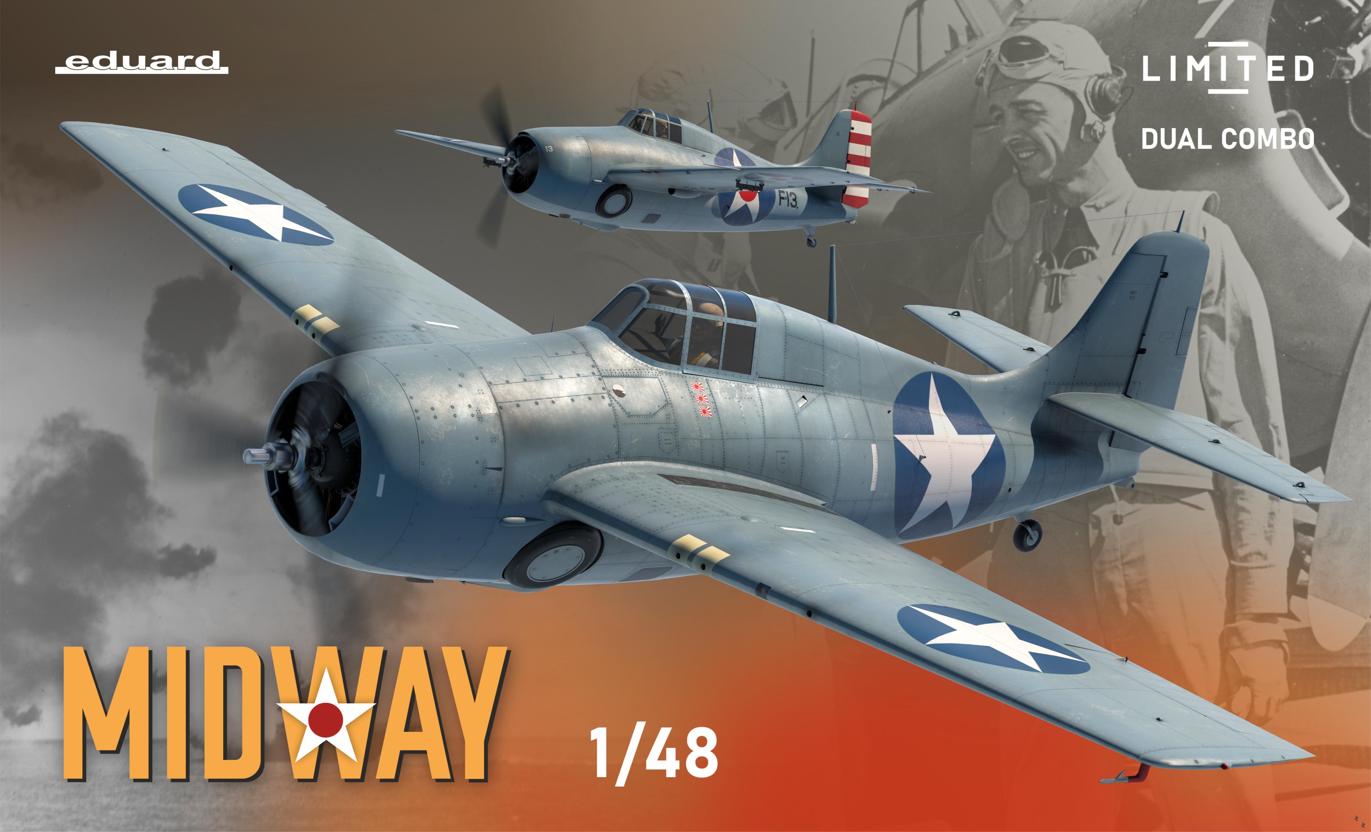 1/48 F4F-3 a F4F-4 Wildcat - MIDWAY DUAL COMBO (Limited edition)