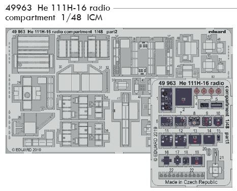 Fotografie 1/48 He 111H-16 radio compartment (ICM)