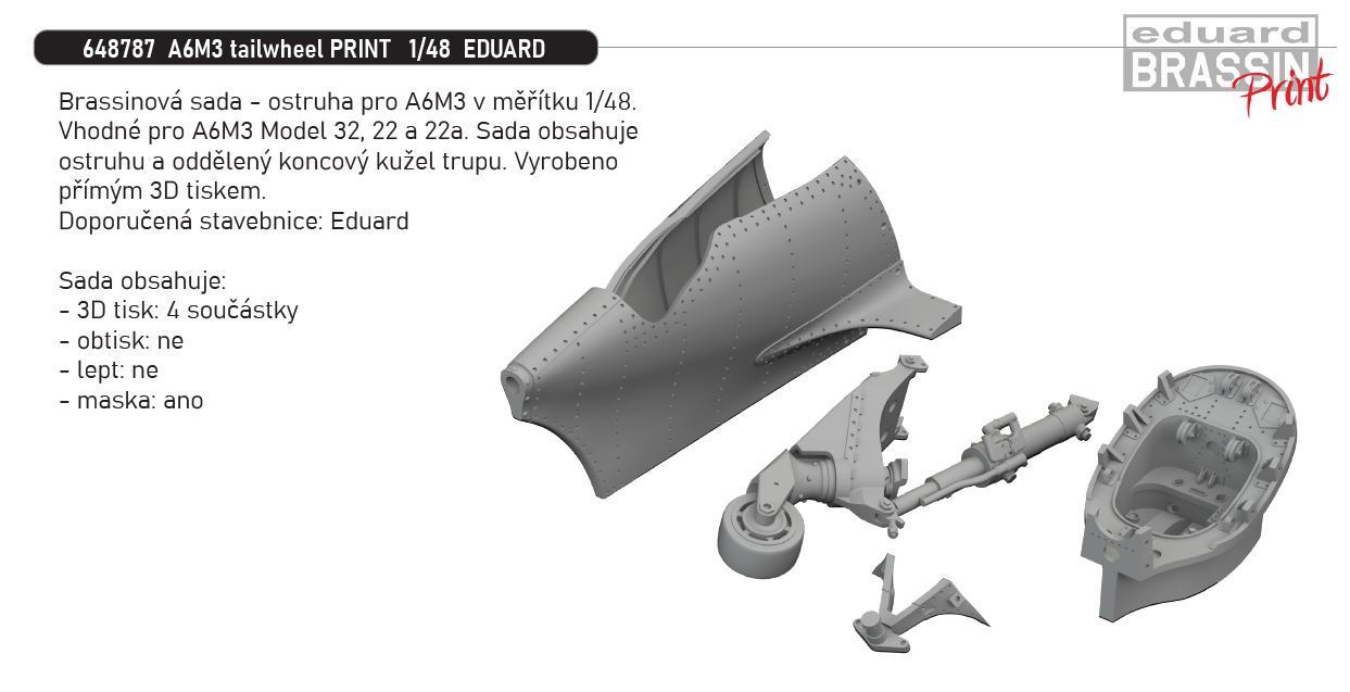1/48 A6M3 tailwheel PRINT (EDUARD)