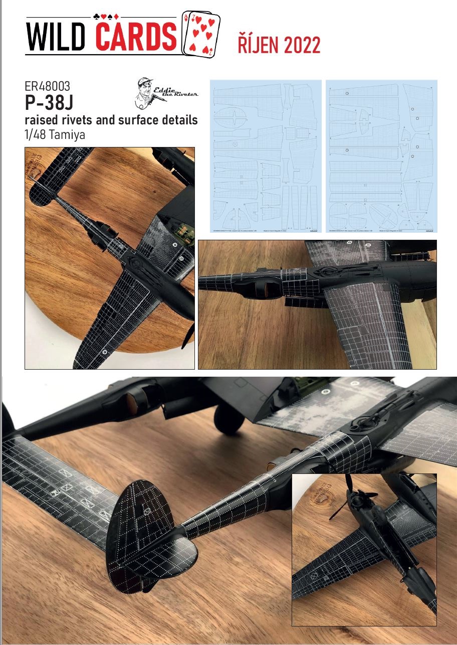 1/48 P-38J raised rivets & surface details (TAMIYA)