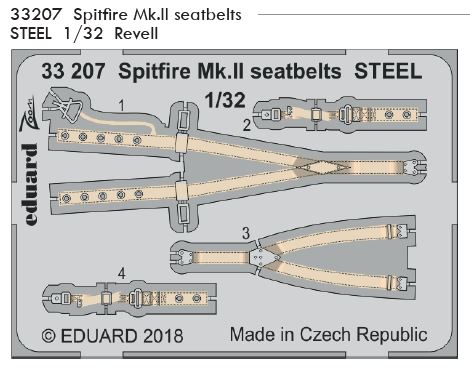 Fotografie 1/32 Spitfire Mk.II seatbelts STEEL (REVELL)