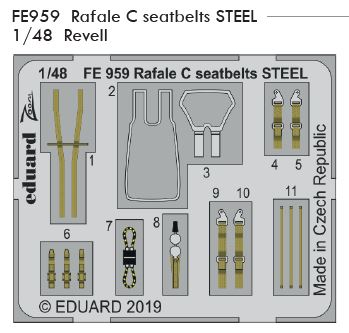 1/48 Rafale C seatbelts STEEL (REVELL)