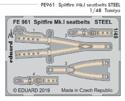 1/48 Spitfire Mk.I seatbelts STEEL (TAMIYA)