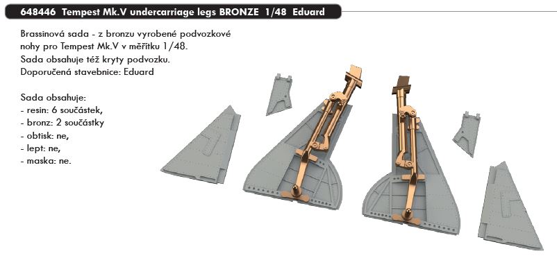 1/48 Tempest Mk.V undercarriage legs BRONZE (EDUARD)