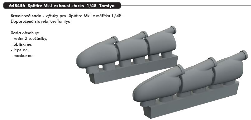 1/48 Spitfire Mk.I exhaust stacks (TAMIYA)