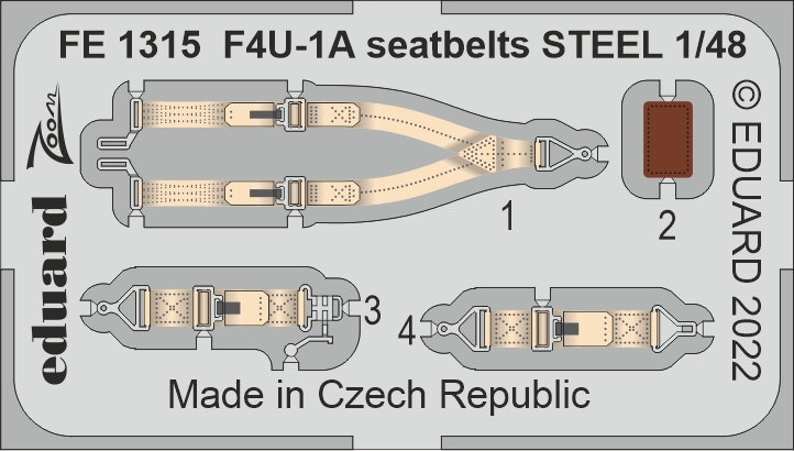 1/48 F4U-1A seatbelts STEEL (HOBBY BOSS)