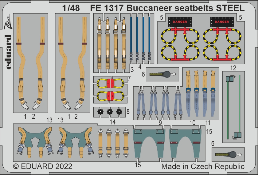 1/48 Buccaneer S.2C/D seatbelts STEEL (AIRFIX)