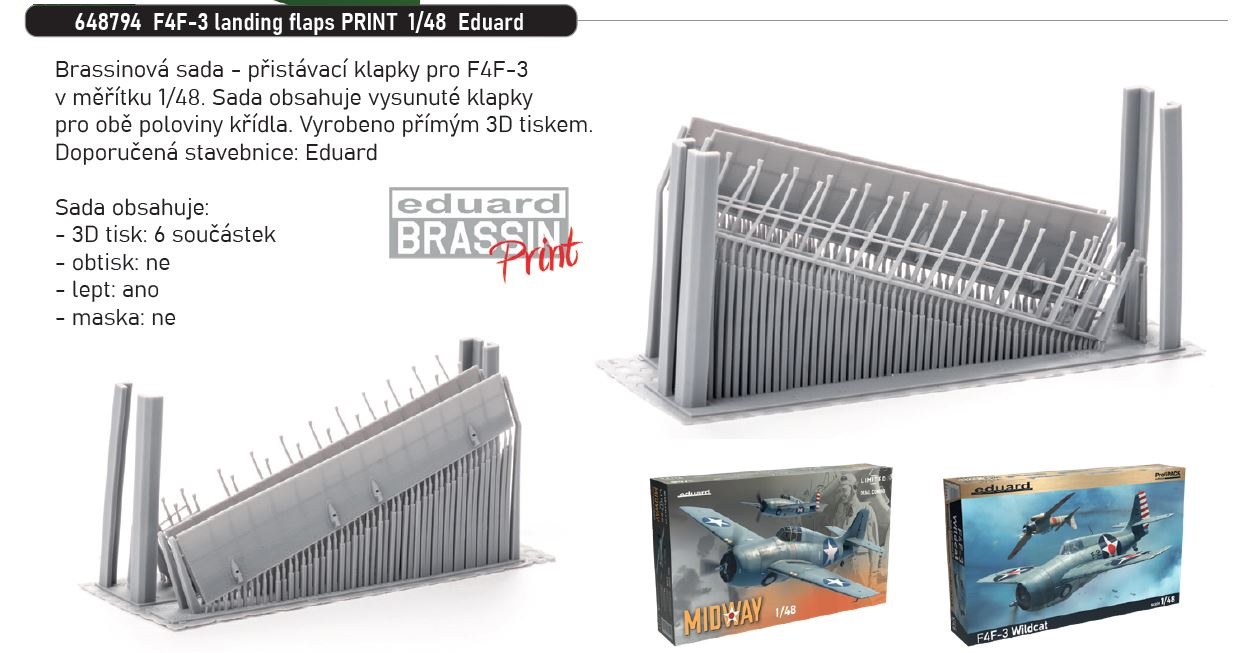 Fotografie 1/48 F4F-3 landing flaps PRINT (EDUARD)