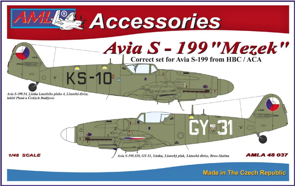 1/48 Avia S-199 detail set&decals (ACA/HBC) Pt I.