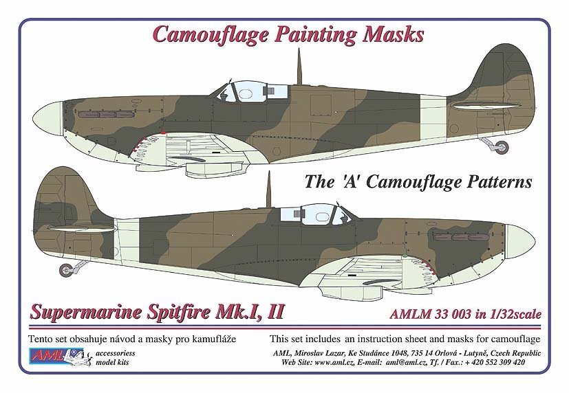 1/32 Mask Supermar.Spitfire Mk.I,II. Camouflage 'A'