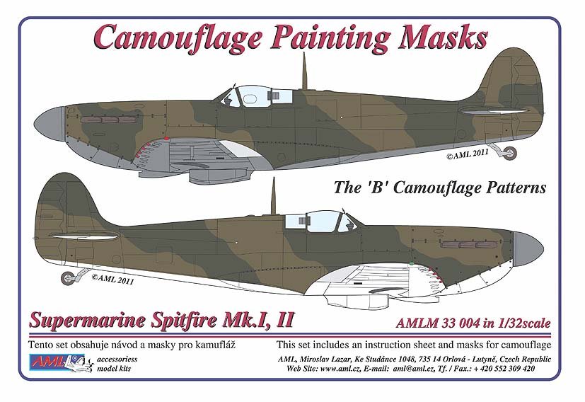 1/32 Mask Supermar.Spitfire Mk.I,II. Camouflage 'B'